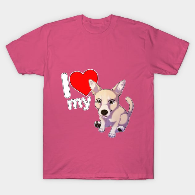 I love my chihuahua - cream T-Shirt by SeidenKaczka